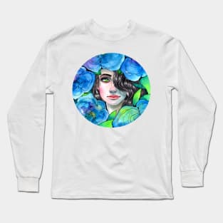 Blue Roses Long Sleeve T-Shirt